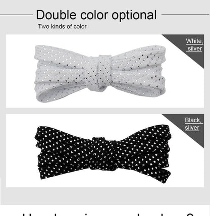 8MM Pretty Shoe Accessories White Black Flat Type Shoelaces Top Quality Metallic Yarn Laces For