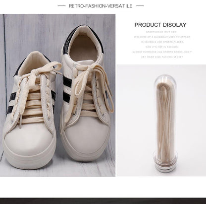 8.5MM Pure Beige Polyester Cotton Shoelaces Meticulous Spool Of Cord For Wholesale Drop-Shipping