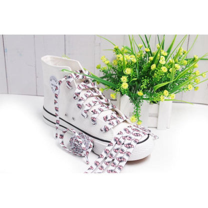 Cute Owl Pink of Sesame Street Series Shoestring Flat Cotton Shoe laces Adorable owl Cartoon Women