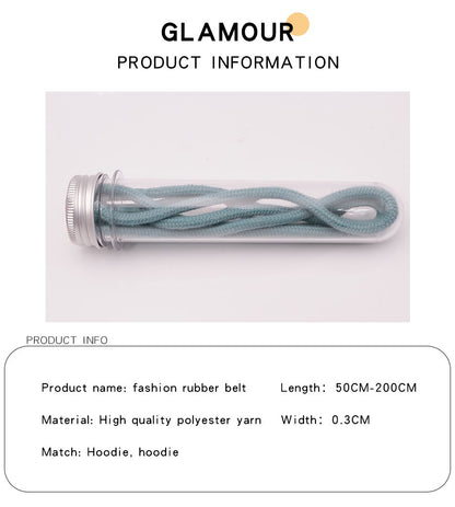 Colorful Full Coverage Epoxy Rubber Hoodie Laces Pure Fruit Colour Shoe Ropes Anti-Slip & Stable