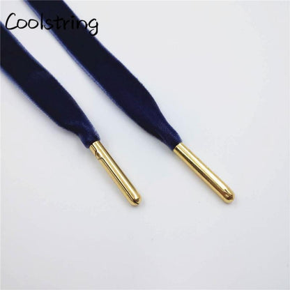 60-180cm Length 1.27 Cm Width Velvet Surface Shoelaces Women Men Black White Colorful Sports Casual