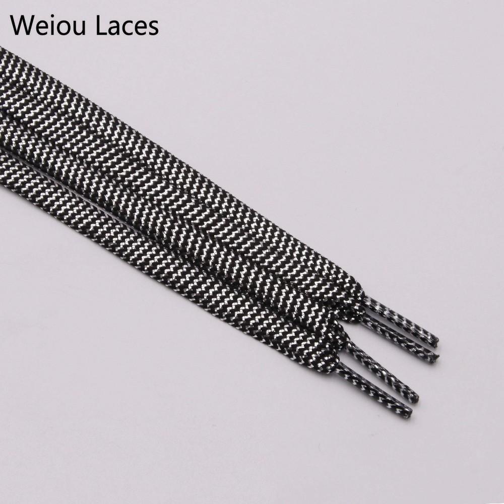 Weiou Wavy Gold Silver Glitter Shoe Laces Fun Flat Sparkle Replacement Dual Tone Shoelaces Metallic