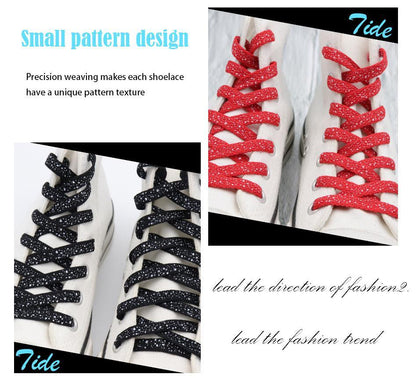 8MM Spray Point High Quality Shoelaces Easy Boots Canvas Ropes Adult&Kid Sneaker 2021 Unisex Black