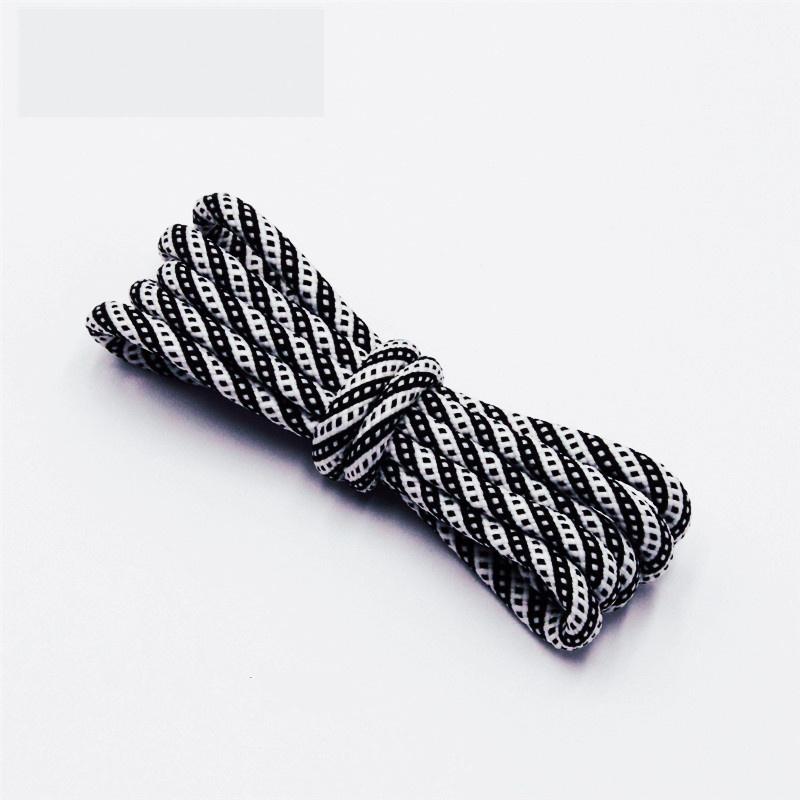 5MM Round Cords Spiral Plaid Polyester Shoelaces For Adult&Kid Men Women Sneaker 2021 Outdoor Sports