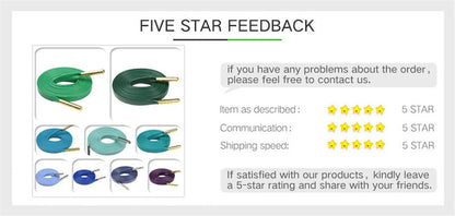 Green Blue Purple Vigorous Youth Shoe Lace 7MM Student Leather Shoelace Premium Cord With Metal