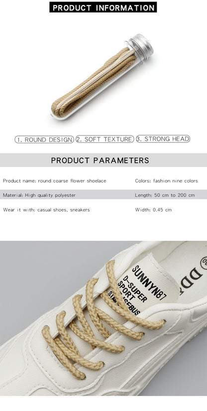 Outdoor 4.5MM Deep Color High Ranking Polyester Interweave Shoe Ropes Charmed Male Laces 2021 Strong