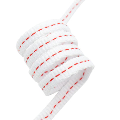 8MM Shoe Accessories Flat Laces Red Line Segment White Shoelaces Simplicity Fashion Hat Lacets