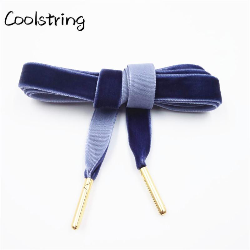 60-180cm Length 1.27 Cm Width Velvet Surface Shoelaces Women Men Black White Colorful Sports Casual