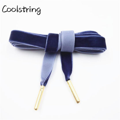 60-180cm Length 1.27 Cm Width Velvet Surface Shoelaces Women Men Black White Colorful Sports Casual