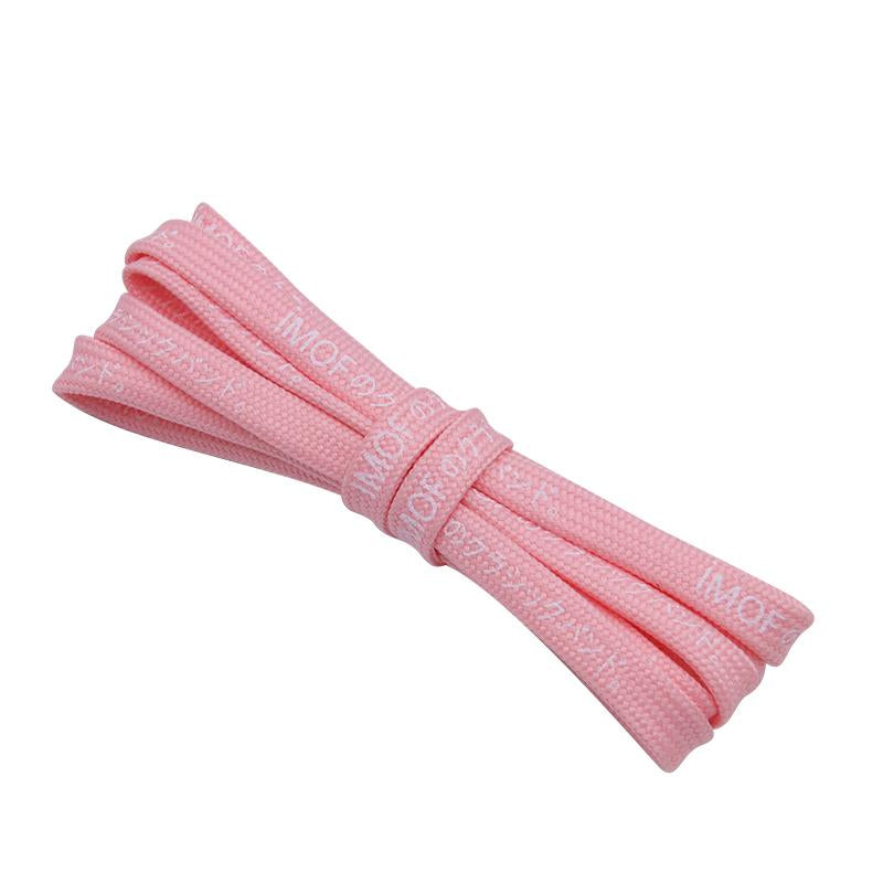 7MM Silk Screen Printing Top Shoe Accessories Japanese Letter Canvas Shoelaces Easy Ropes Colorful