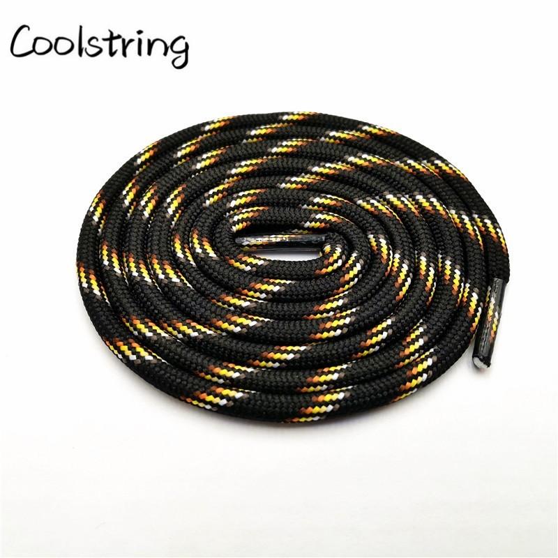 6mm Thick Round Rope Shoelaces Boots Outdoor Sport Casual Round Shoe Lace Colorful Black Drawstring