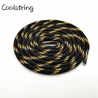 6mm Thick Round Rope Shoelaces Boots Outdoor Sport Casual Round Shoe Lace Colorful Black Drawstring