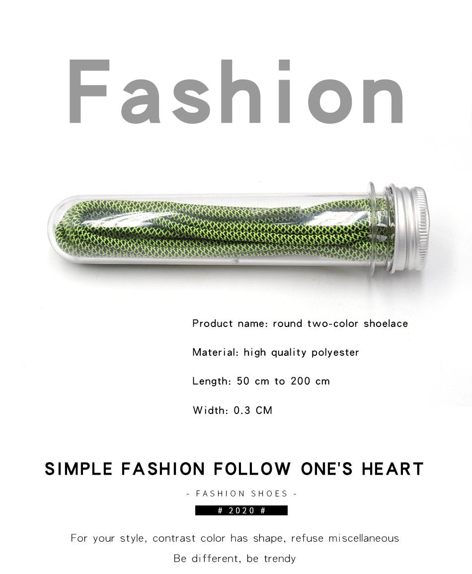 3MM Vogue Shoe Accessories Nice Polyester Shoelaces Green Yellow Youth Ropes For Young Guys Street