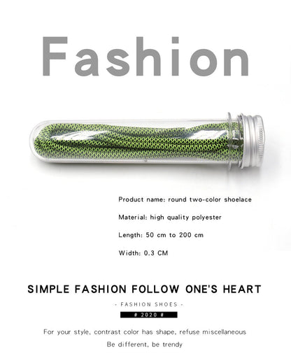 3MM Vogue Shoe Accessories Nice Polyester Shoelaces Green Yellow Youth Ropes For Young Guys Street