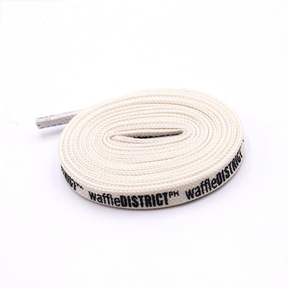 Weiou Retro Style Shoelace 0.7 Cm Flat Type Printed WaffleDistrict Ph Beige Yellow Boot Shoe Strings