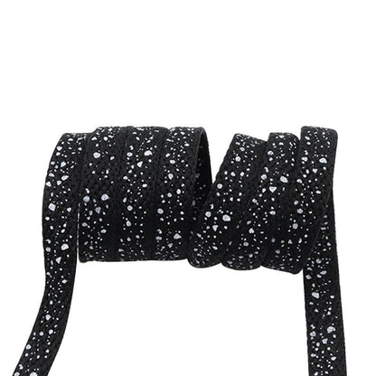 8MM Spray Point High Quality Shoelaces Easy Boots Canvas Ropes Adult&Kid Sneaker 2021 Unisex Black