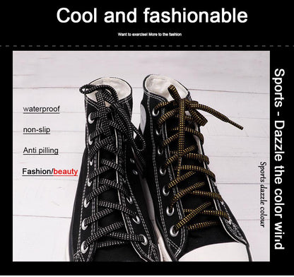 8MM Nice Shoe Accessory Charmed Metallic Yarn Laces Business Women Sneaker Boots Canvas Cords 2021