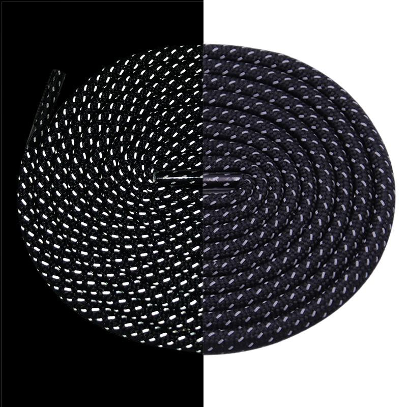 Weiou Personality Black And Red Shoelaces 0.45 Cm Single Twill Reflective Polyester Shoe Laces Women