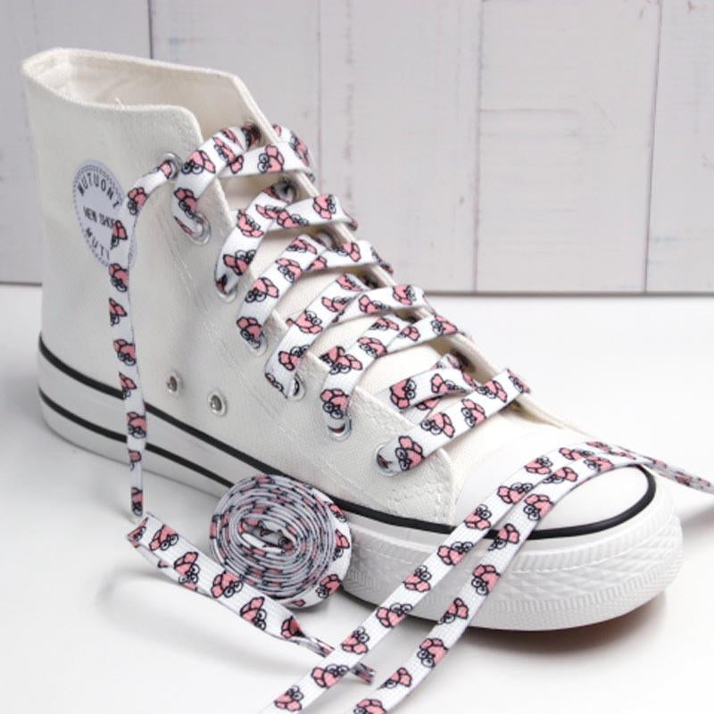 Cute Owl Pink of Sesame Street Series Shoestring Flat Cotton Shoe laces Adorable owl Cartoon Women