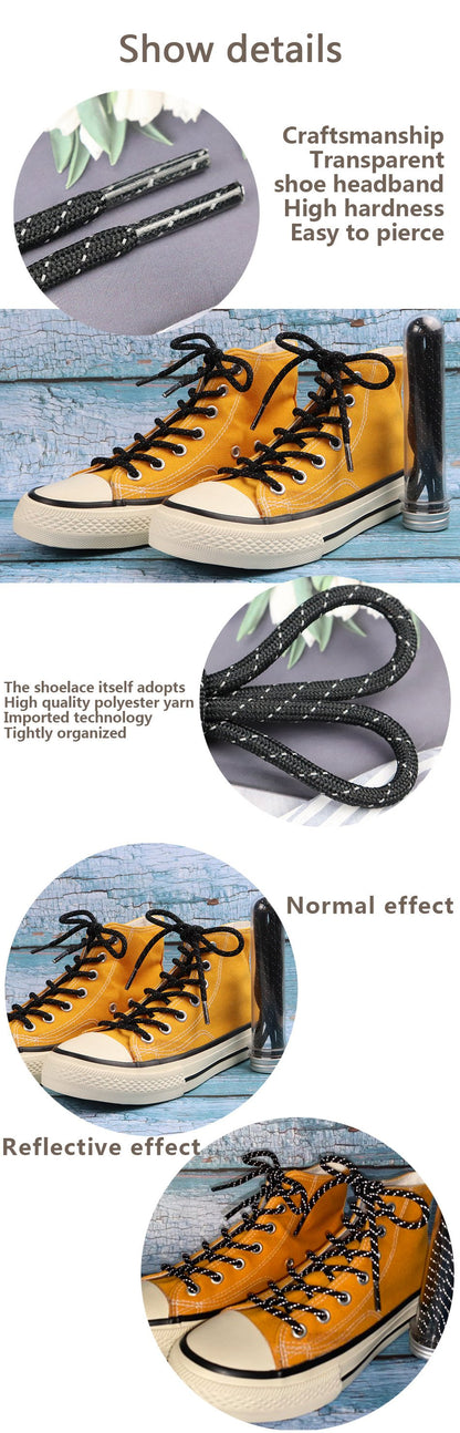 4.5MM New Flat 3M Reflective Shoelaces Athletic Safety Sneaker Ropes For Running Boots 350 750