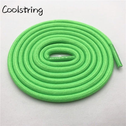 5mm Round Polyester Customized Shoelaces Green Navy Fashion Shoe Laces Extral Long Unisex Women Men