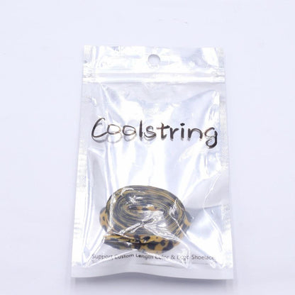 Fashion Trend 7mm Polyester Digital Printed Leopard Flat Sports Laces Thermal Transfer Shoelaces