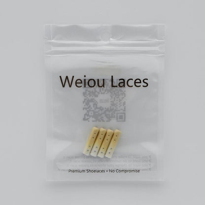 New Weiou Arrivals 100 pcs/lot 4*22mm Beige Dongxiao Type Khaki-Milk White Lacet Ends For Selling