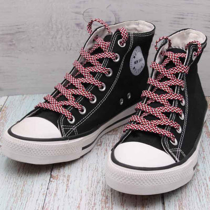 7mm Premium 3 Colorful Flat Polyester Shoelaces For Casual Canvas Men Women Sneaker 2021 Trendy