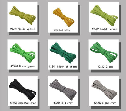 Authentic 6MM Oval Ropes Yellow Green Vivid Shoelaces Clothing Polyester Pure Cotton Flexible Laces