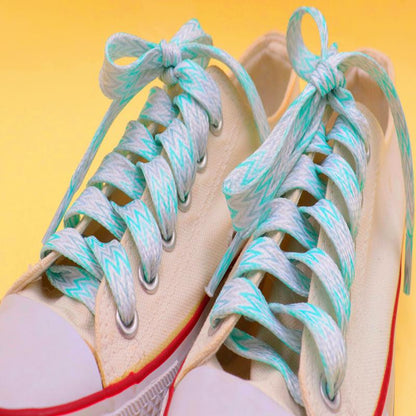 Official Weiou 8MM Grey High-End Heat Transfer Printing Freshness Lacets Mint Green Flat Shoelaces