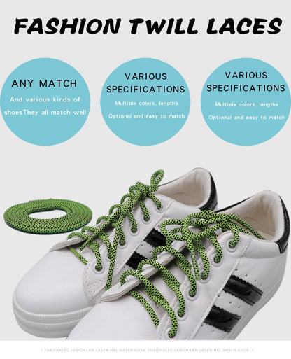 3MM Vogue Shoe Accessories Nice Polyester Shoelaces Green Yellow Youth Ropes For Young Guys Street