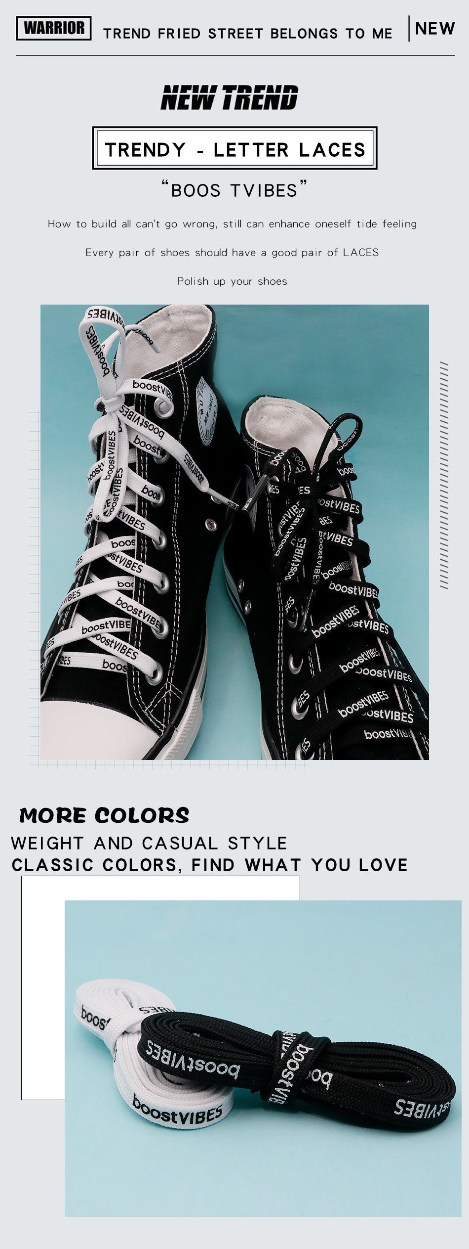 7MM boostVIBES Silk Screen Letter Printing 2021 Trendy Casual Shoelace Luxury Material Consist