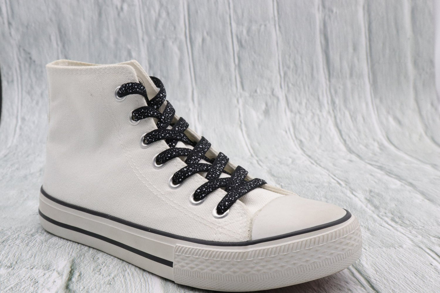 8MM Spray Point High Quality Shoelaces Easy Boots Canvas Ropes Adult&Kid Sneaker 2021 Unisex Black