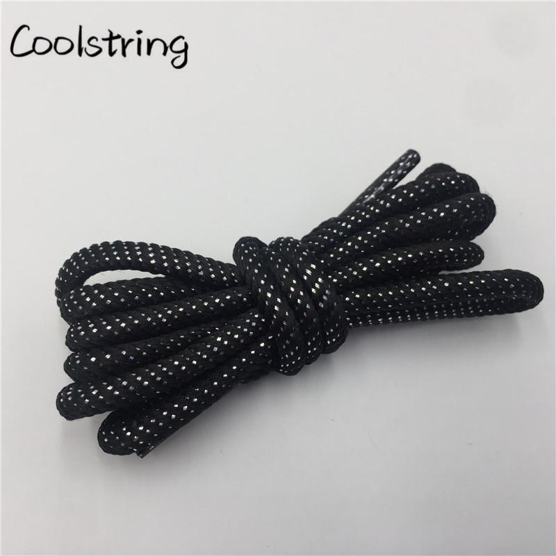Round Spiral Pattern Shoelaces Glitter Sparkle Shoestrings Unique Flashing Dress Shoe Laces Metallic