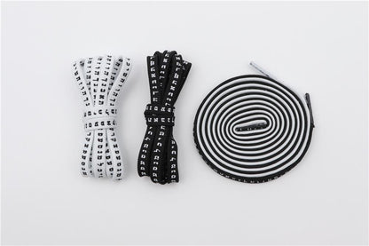 7MM Shoe Accessory Silk Screen Printing Belt Flat Canvas Strings Boots White Black 350 700 ShoeLaces