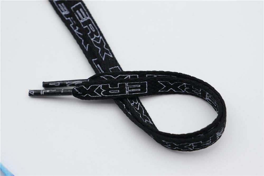 7MM Black-White Blue-Sapphire "ERX" Letter Printing Shoelaces Women Sneaker 2021 Canvas Ropes Flat