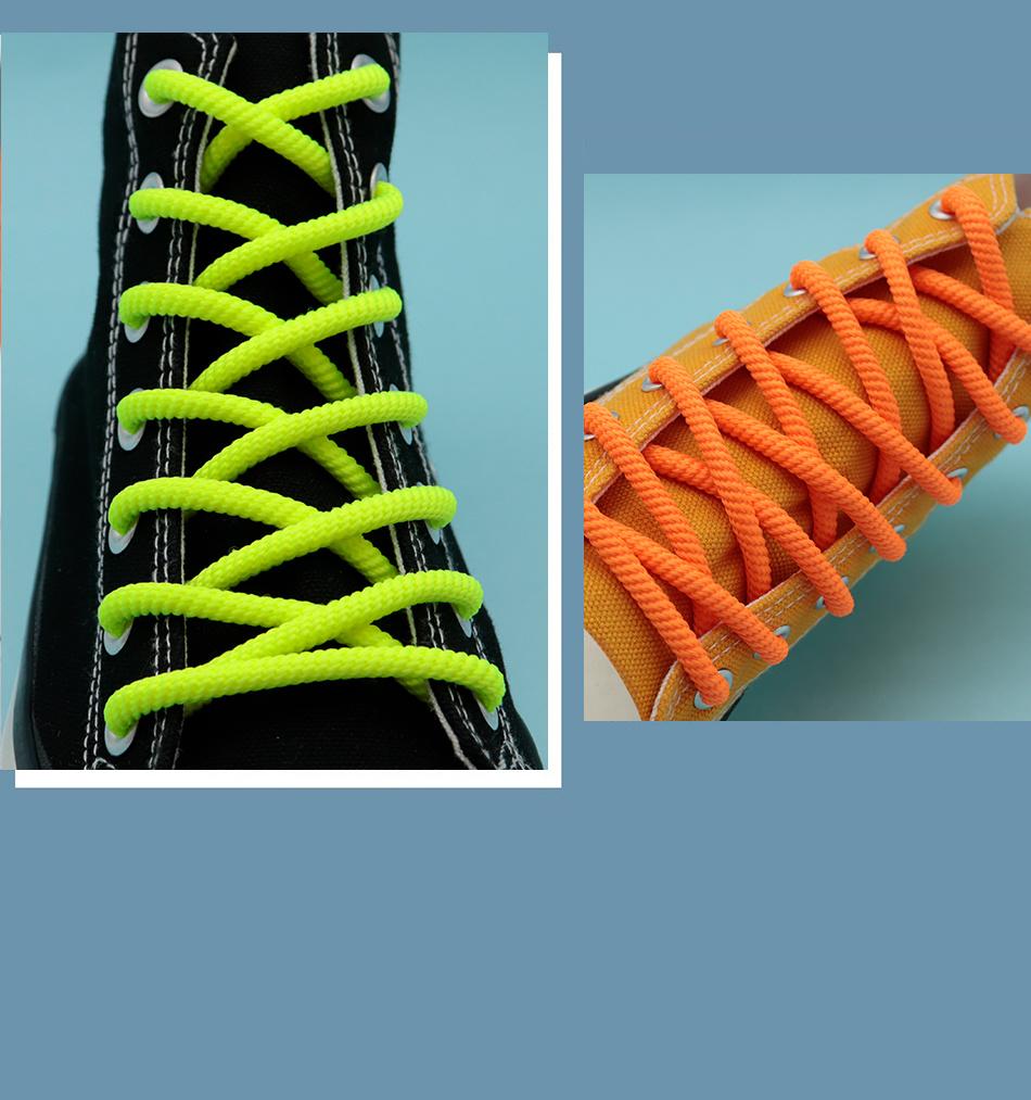 Spiral Pattern Colours Lively 4.5MM Outdoor Sport Shoelaces Green Yellow Orange Luxury Sneaker