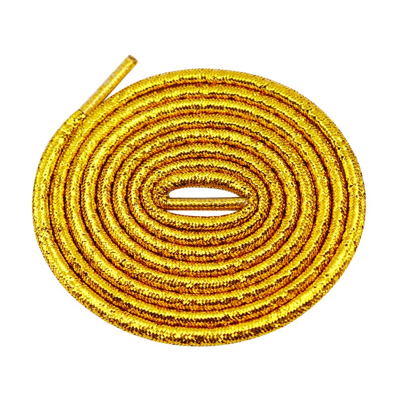 Weiou Support Custom Design Rope Round Metallic Yarn Polyester Hiking Shoe Laces For Sport Casual Running Shoes