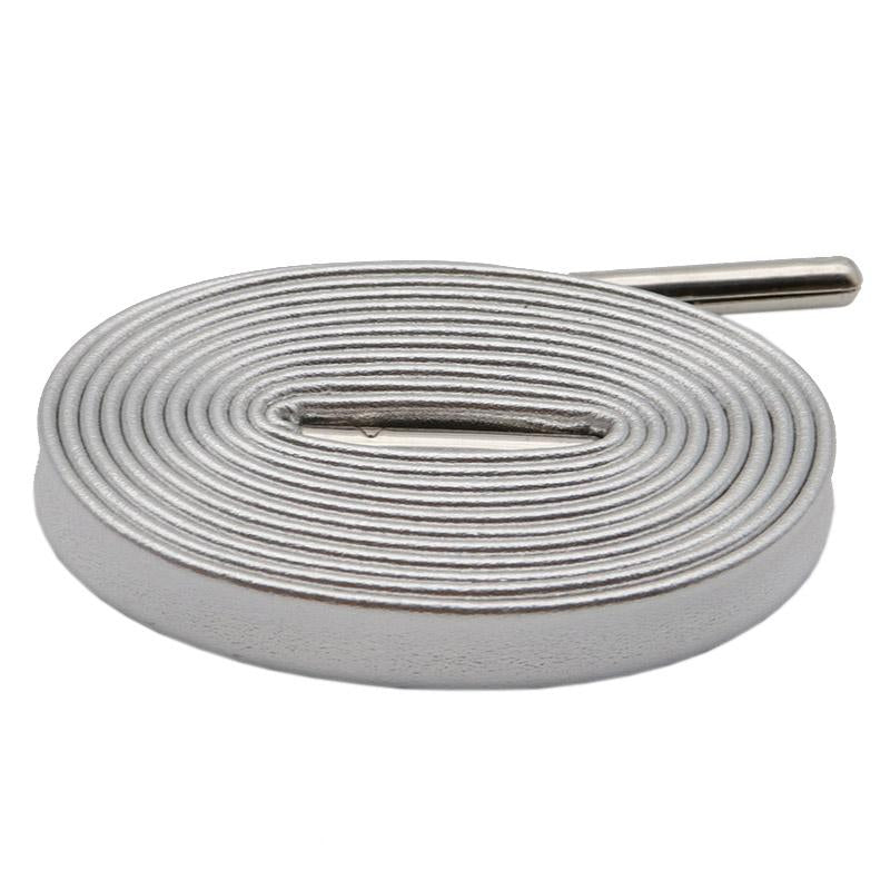 Shoe String with Metallic PU Leather Shoelaces Flat Shoe Decoration Luxury Top Laces Shining In