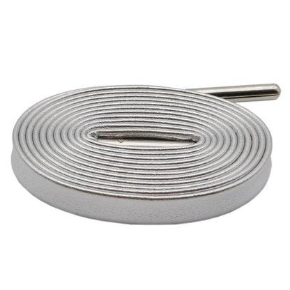 Shoe String with Metallic PU Leather Shoelaces Flat Shoe Decoration Luxury Top Laces Shining In