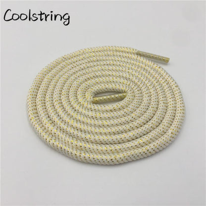 Round Spiral Pattern Shoelaces Glitter Sparkle Shoestrings Unique Flashing Dress Shoe Laces Metallic
