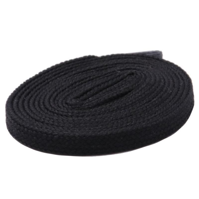 6MM Shoe Accessories White Black Double Layer Polyester Shoelaces Women Sneaker Flat Type Solid