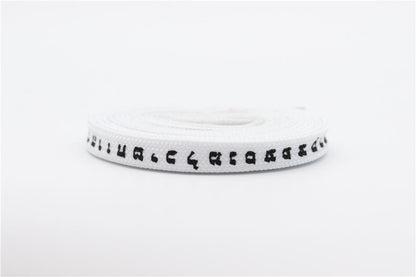 7MM Shoe Accessory Silk Screen Printing Belt Flat Canvas Strings Boots White Black 350 700 ShoeLaces
