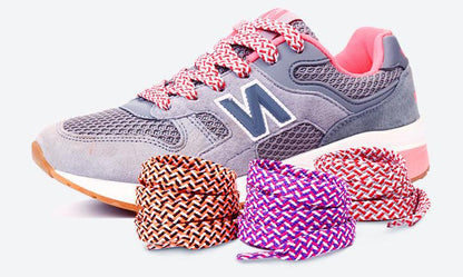 7mm Premium 3 Colorful Flat Polyester Shoelaces For Casual Canvas Men Women Sneaker 2021 Trendy