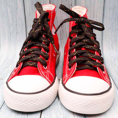 8MM Charmed Metallic Yarn Laces Shining White Black Shoelaces Trendy Women Sneaker Boot Canvas Sport