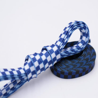 8MM Checkered Pattern Top Quality Heat Transfer Printing Lacet Decoration Of Finny Sneakers Women