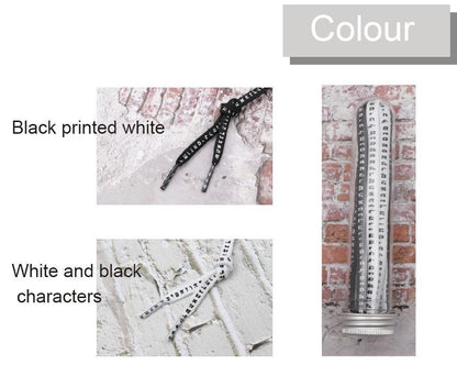7MM Shoe Accessory Silk Screen Printing Belt Flat Canvas Strings Boots White Black 350 700 ShoeLaces