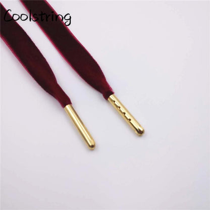 60-180cm Length 1.27 Cm Width Velvet Surface Shoelaces Women Men Black White Colorful Sports Casual