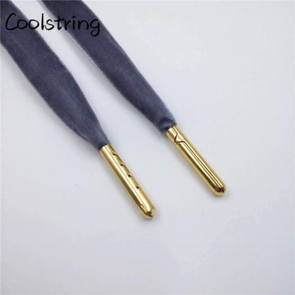 60-180cm Length 1.27 Cm Width Velvet Surface Shoelaces Women Men Black White Colorful Sports Casual