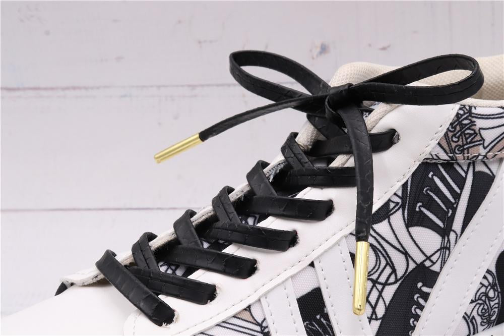 7MM Top Shoe Accessories Black Solid Color Flat Shoelaces Business Boots Canvas Shoes For Office